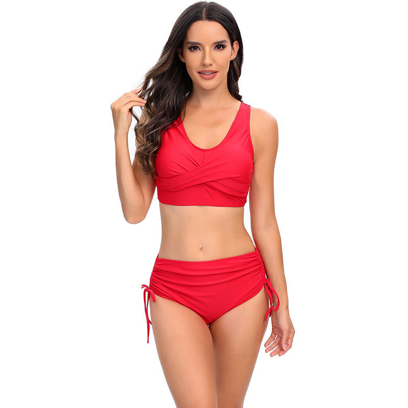 Women's High-Waisted Bikini Set with Adjustable Straps StylebySassy