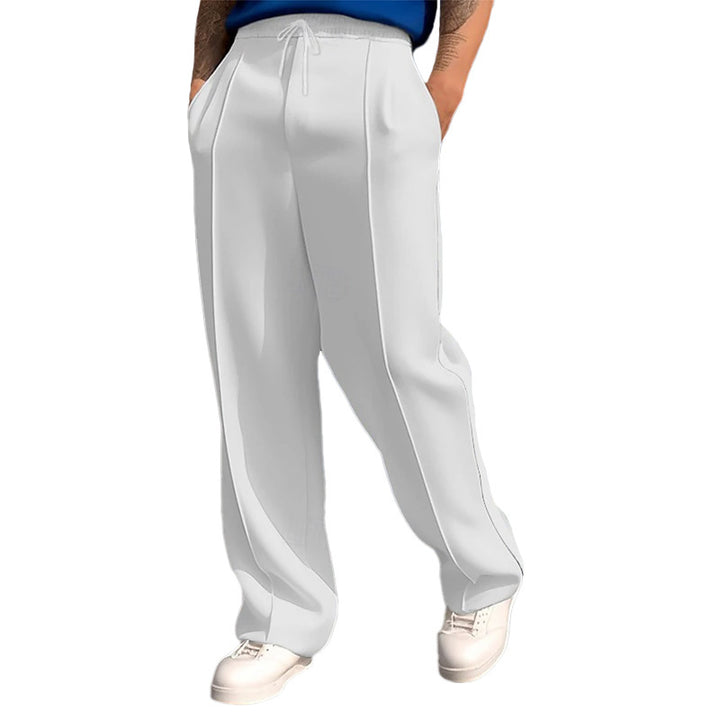 Men's narrow-cut joggers with drawstring and decorative crease StylebySassy
