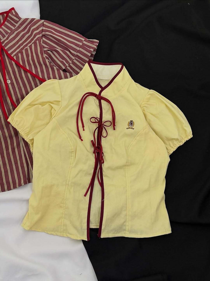 Women's Fashion Blouse with High Neck and Decorative Ruffles