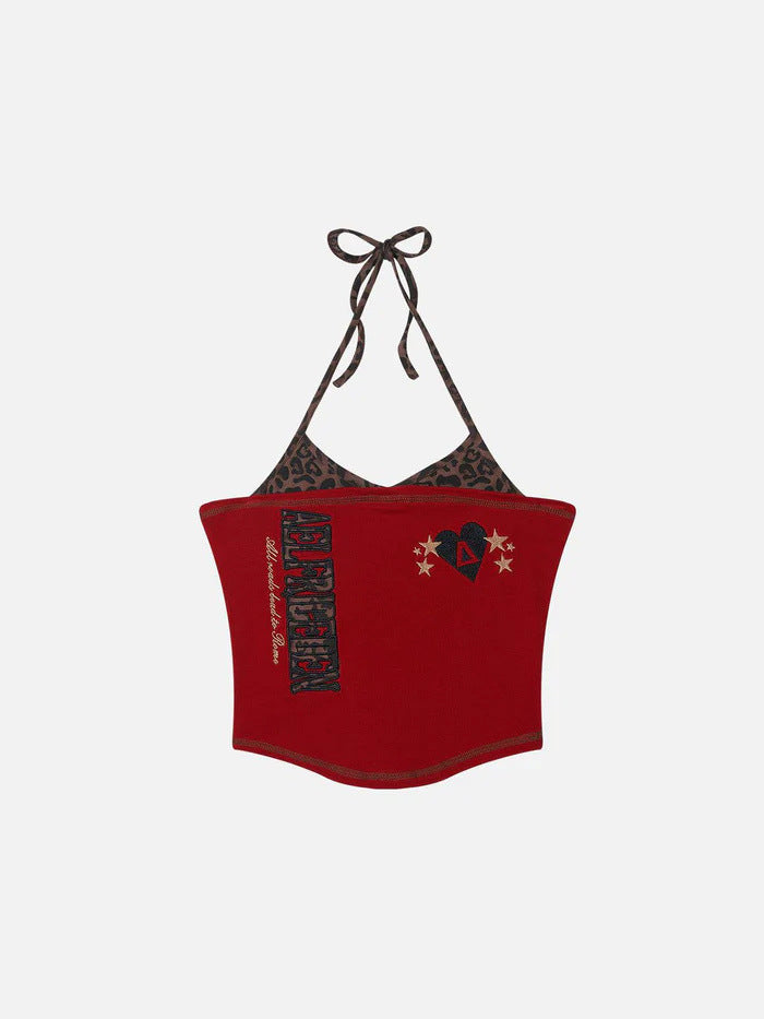 Women's Colorful Printed Crop Top with Halterneck