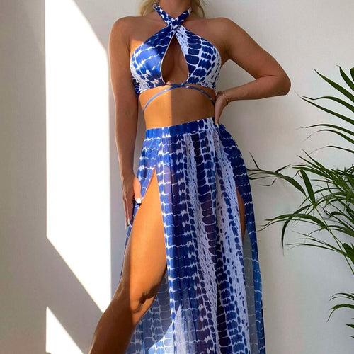 Women's Bikini Style with Transparent Maxi Skirt StylebySassy