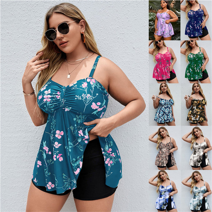 Ladies Tankini with flattering design and integrated shorts StylebySassy
