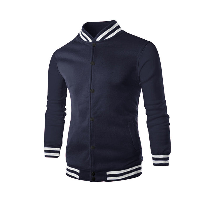 Men's nan college cardigan in retro look with ribbed collar, snap button closure and side pockets StylebySassy