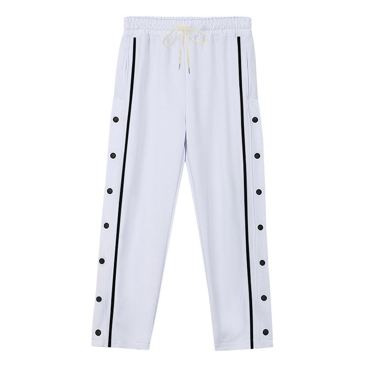 Unisex nan light sports training pants with snap button placket and elastic drawstring waistband StylebySassy