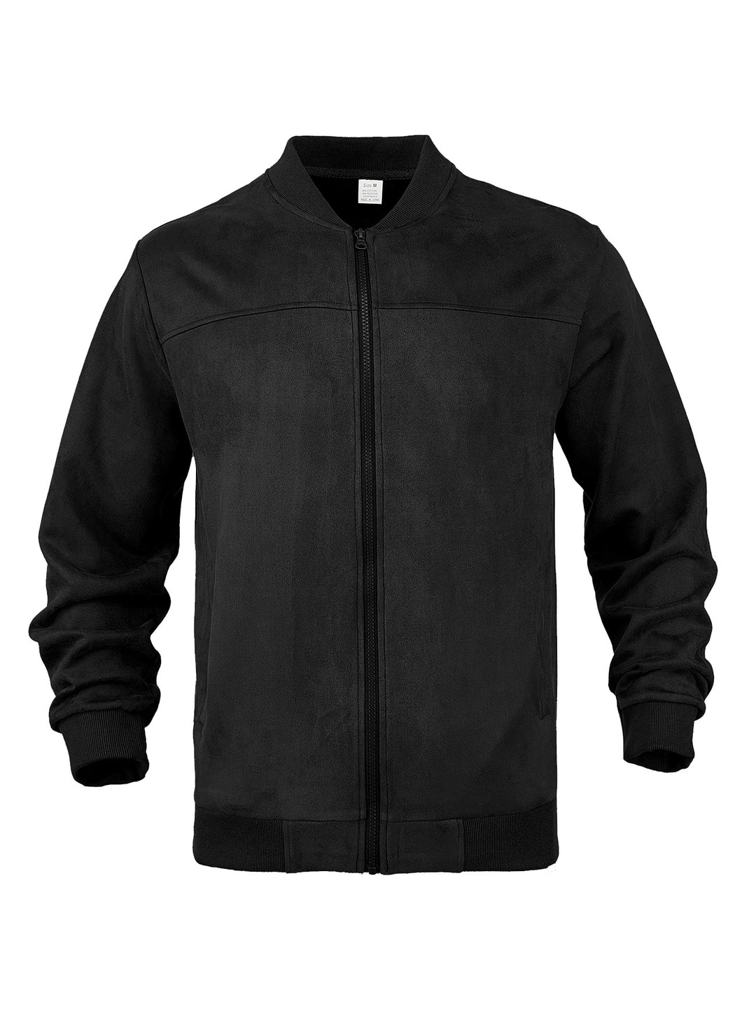 Men's suede bomber jacket with elastic ribbed cuffs StylebySassy