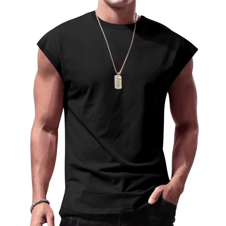 Men's loose sleeveless muscle shirt made of cotton jersey with drop shoulder StylebySassy