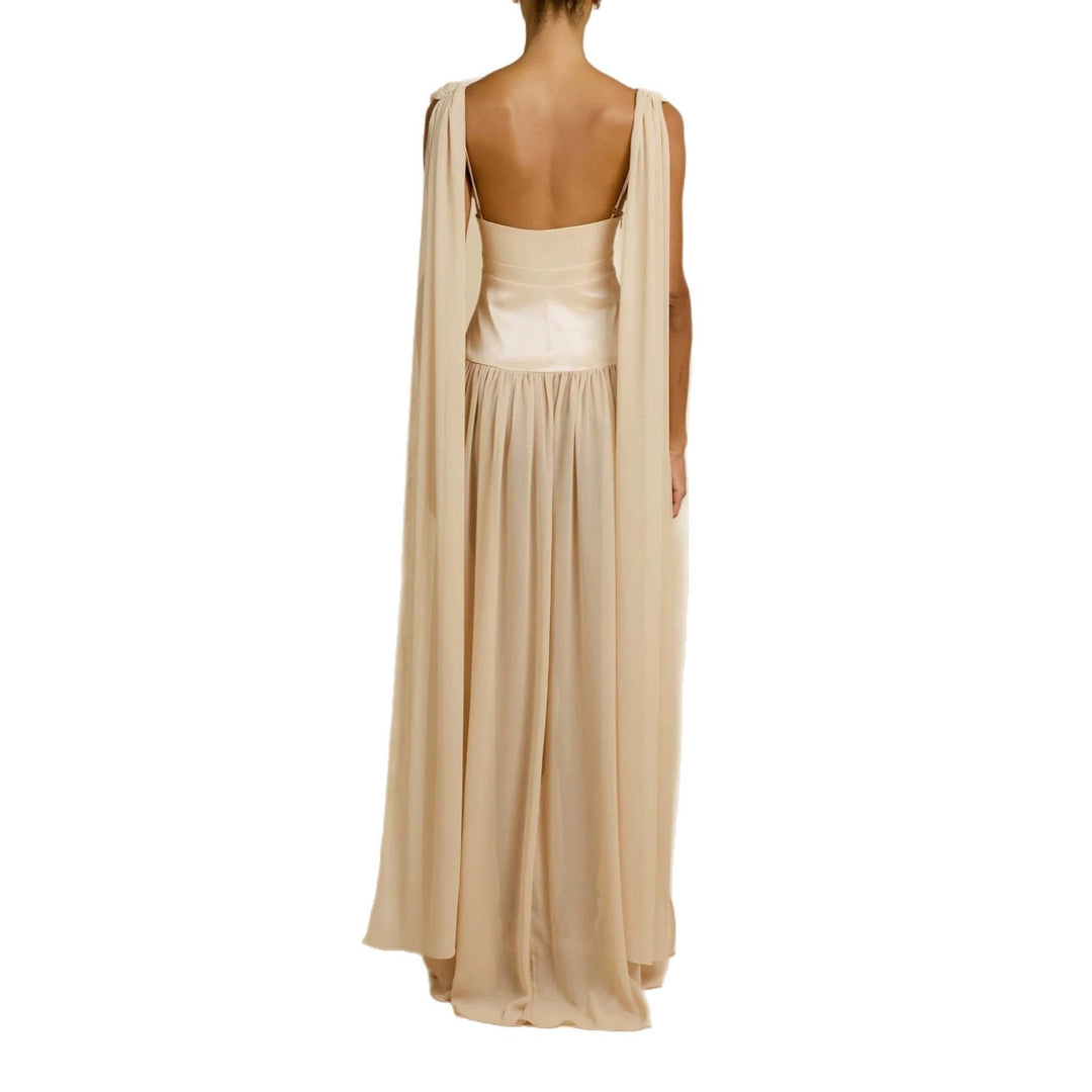 Women Elegant Long Sleeve Maxi Dress with Deep V-Neck StylebySassy