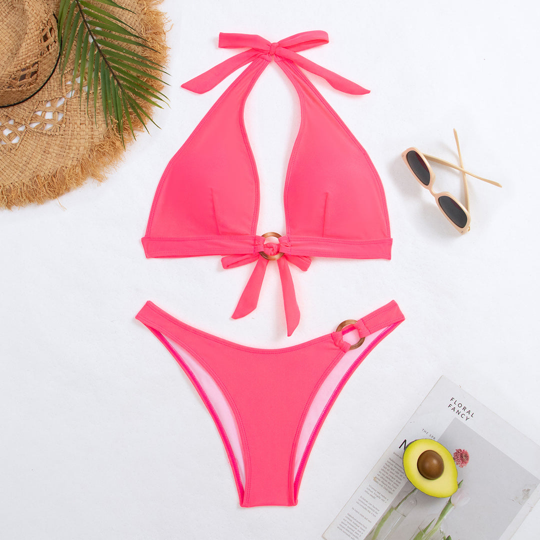 Women's Triangle Bikini with Stylish Knot Details StylebySassy