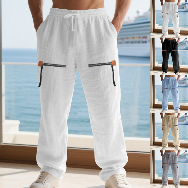 Men's loose Cargo pants with zippers and elastic waistband StylebySassy