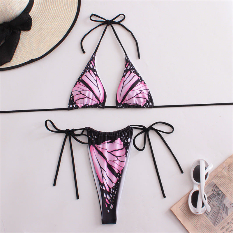 Women's Triangle Bikini with Butterfly Design and Adjustable Straps StylebySassy