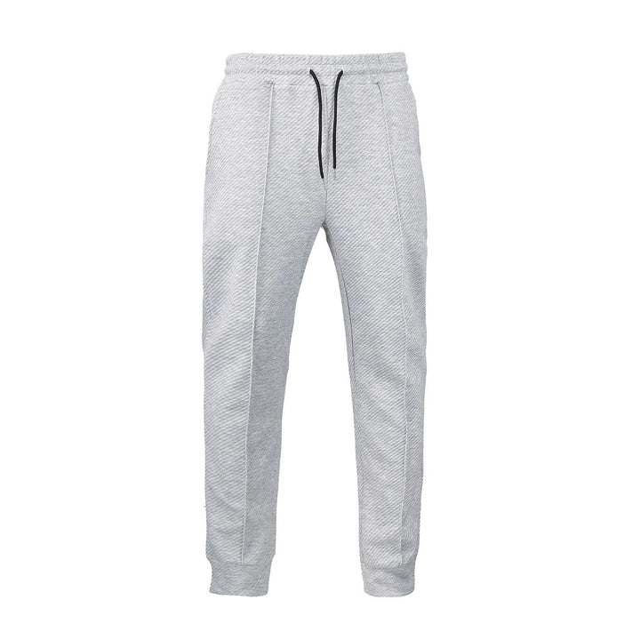 Men's diagonal structured comfort jog pants with pre-shaped inseam and ribbed ankle cuff StylebySassy