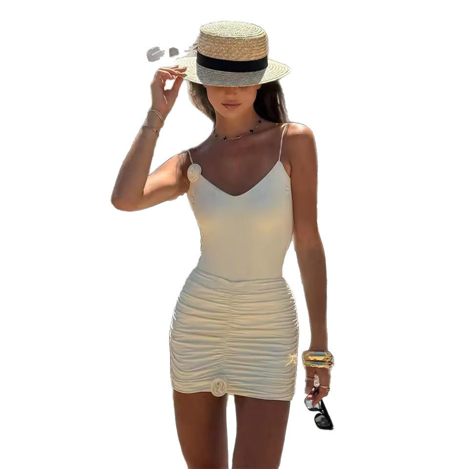 Ladies elegant wrap swimsuit with playful ruffles StylebySassy