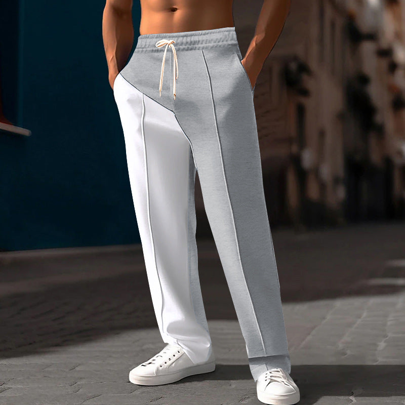Men's casual jogging pants with asymmetric cut and elastic waistband StylebySassy