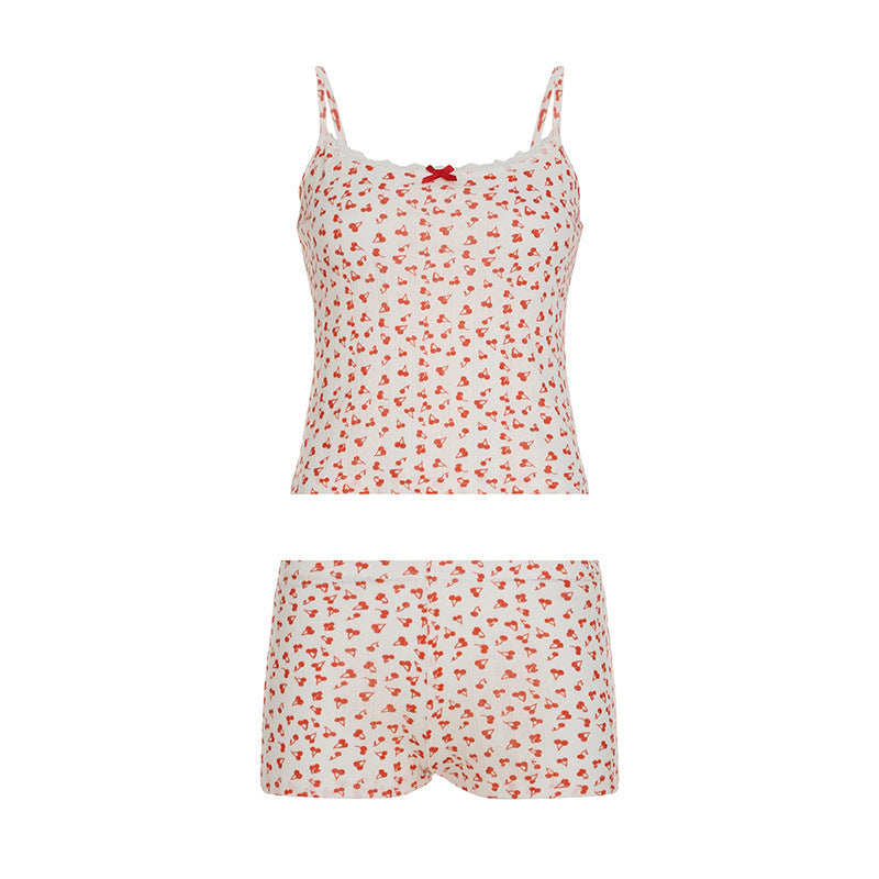 Women's Pajama Set with Delicate Heart Pattern StylebySassy