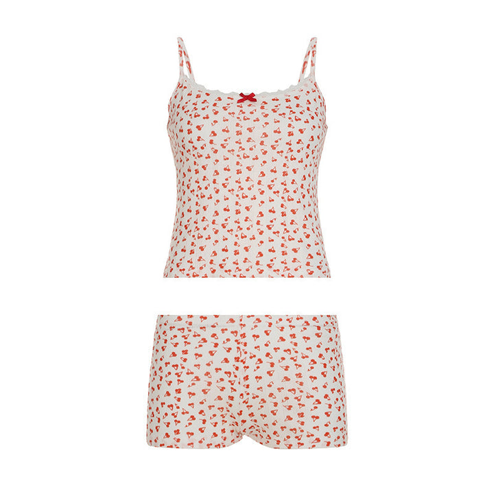 Women's Pajama Set with Delicate Heart Pattern StylebySassy