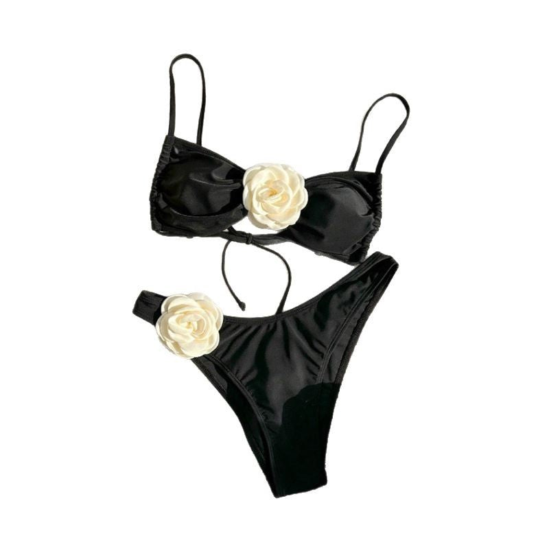 Women Bikini Set with elegant flower appliqué StylebySassy
