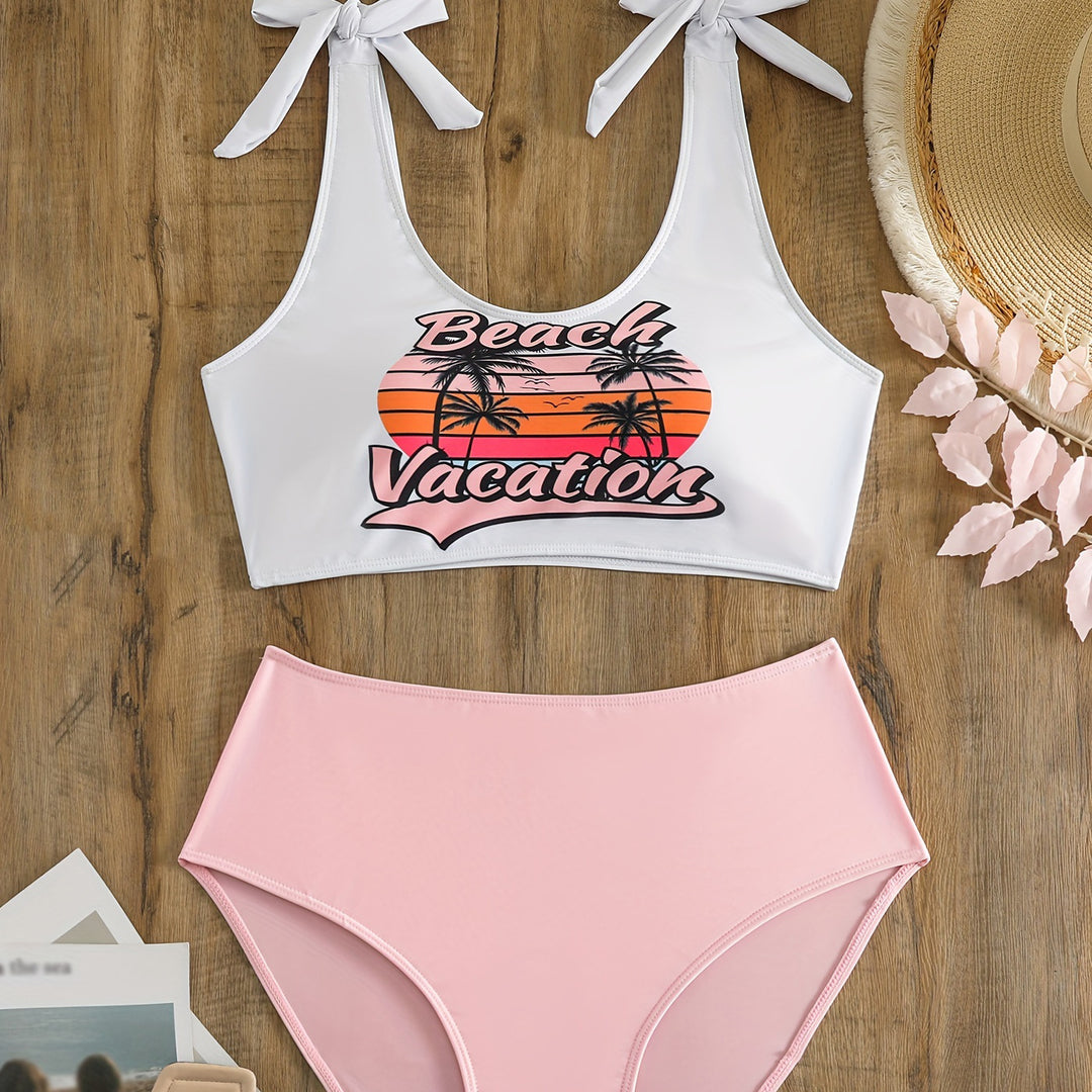Women's Crop Top Bikini Set with Playful Bows StylebySassy