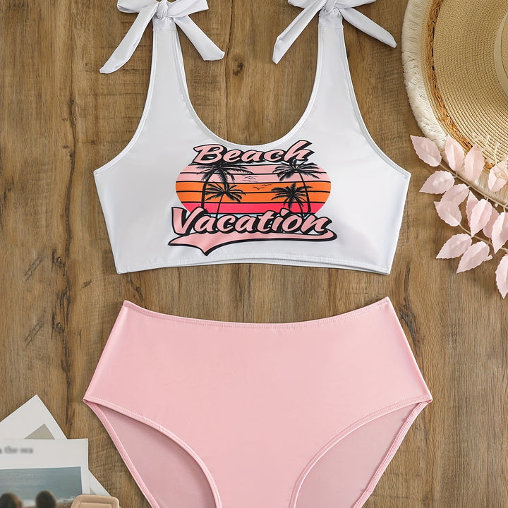 Women's Crop Top Bikini Set with Playful Bows StylebySassy