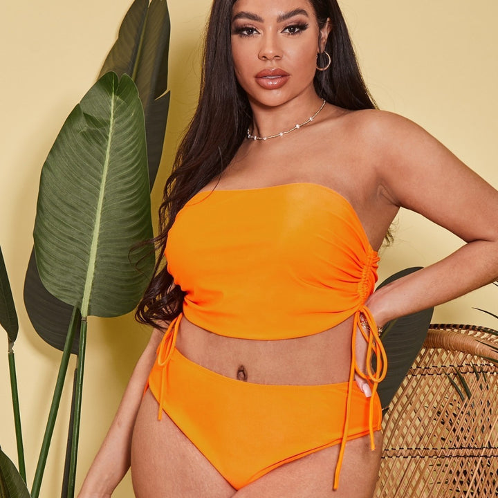 Women Tankini set with adjustable wrap top and high-cut shorts StylebySassy