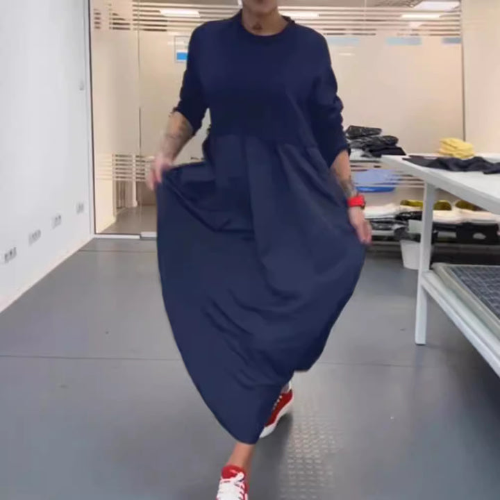 Women's nan oversized maxi dress with deep yoke and side pockets StylebySassy