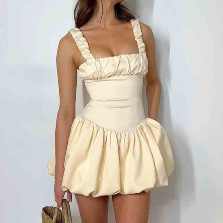 Women's mini dress with voluminous skirt and ruffle details StylebySassy