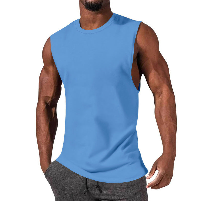 Men's athletic tank top with extra deep arm cut and elastic cotton blend StylebySassy
