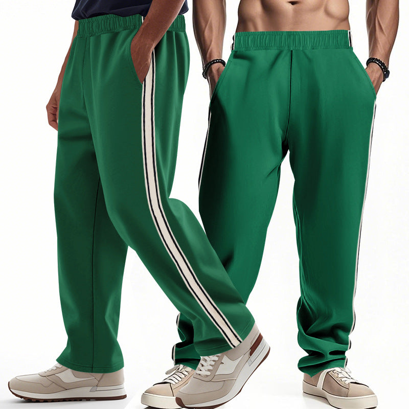 Men's loose Relax track pants in retro style with double side piping and elastic comfort waistband StylebySassy