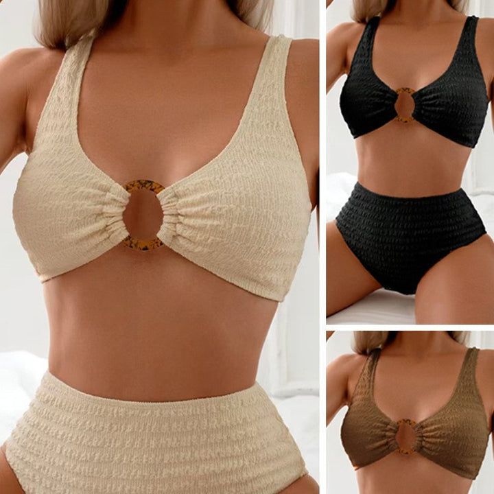 Ladies high-neck swimwear with cut and detail StylebySassy