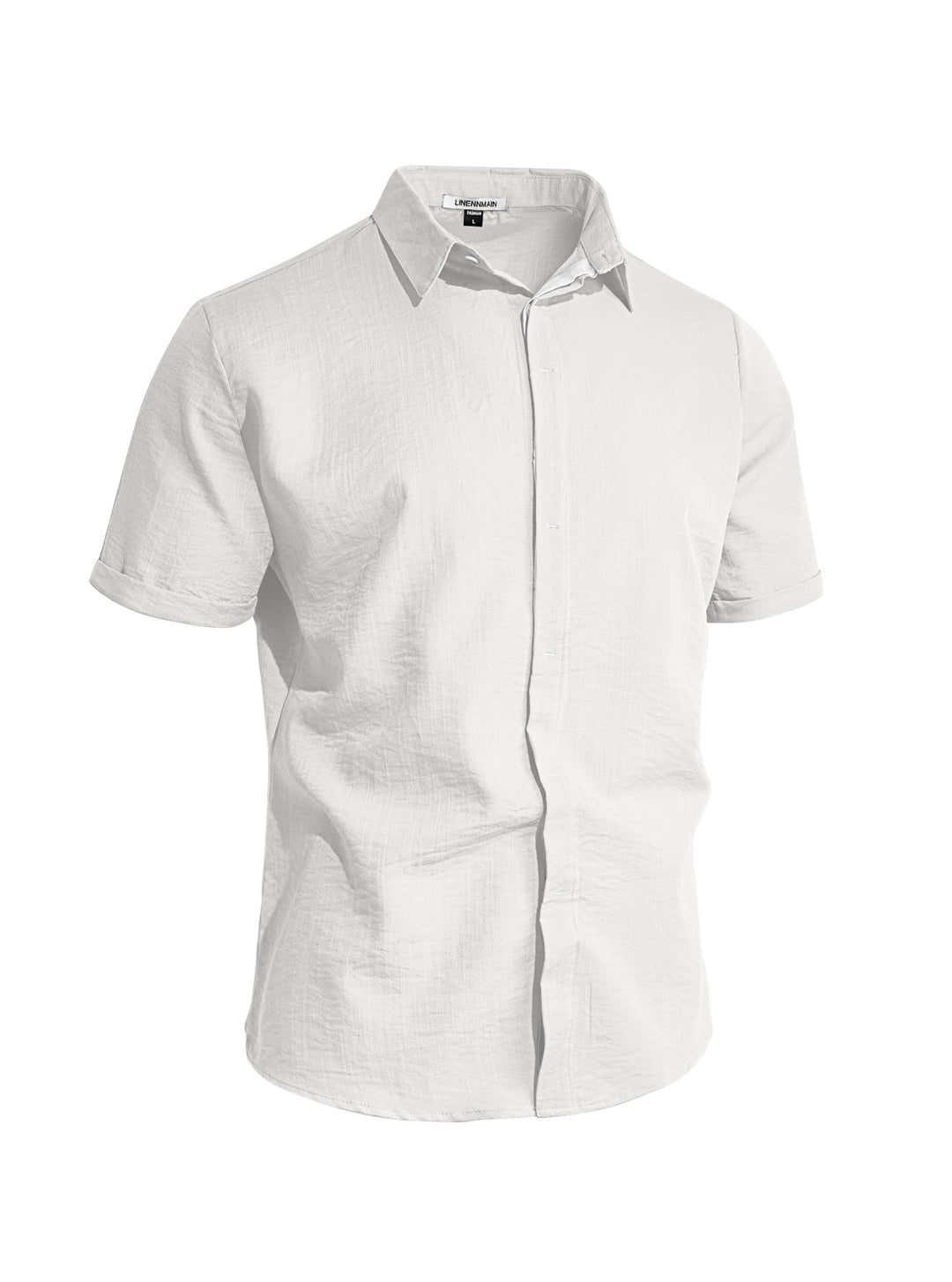 Men's breathable linen shirt with kent collar and rolled-up sleeves StylebySassy