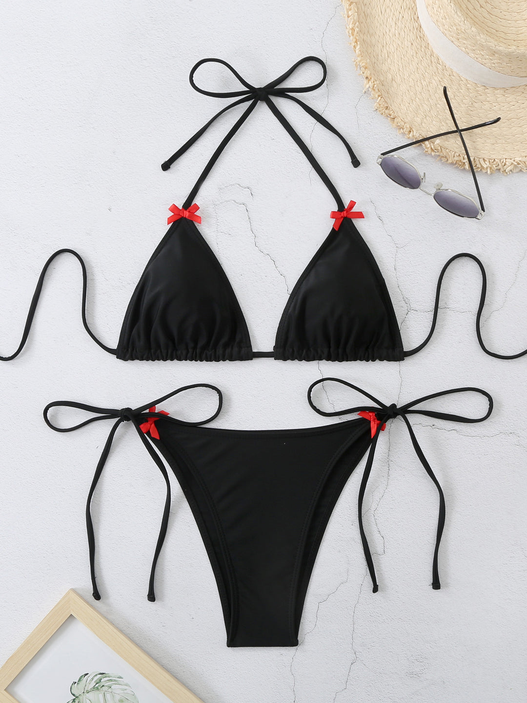 Women's Triangle Bikini Set with Playful Ruffle Details StylebySassy