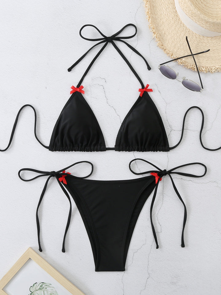 Women's Triangle Bikini Set with Playful Ruffle Details StylebySassy