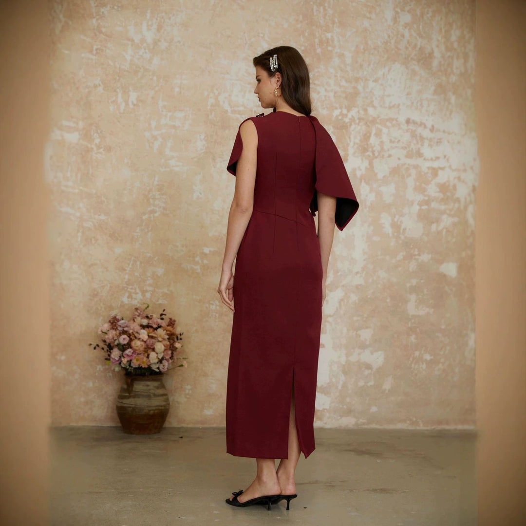 Women Elegant Evening Dress with Off-Shoulder Design and Sophisticated Draping StylebySassy