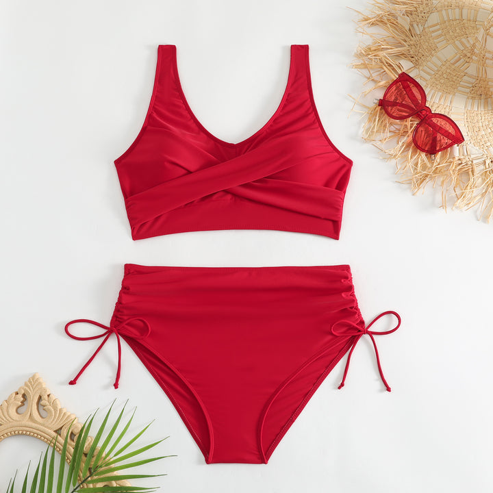 Women's High-Waisted Bikini Set with Adjustable Straps StylebySassy