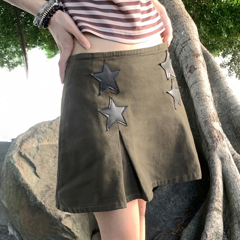 Women’s short skirt with stylish star appliqués StylebySassy