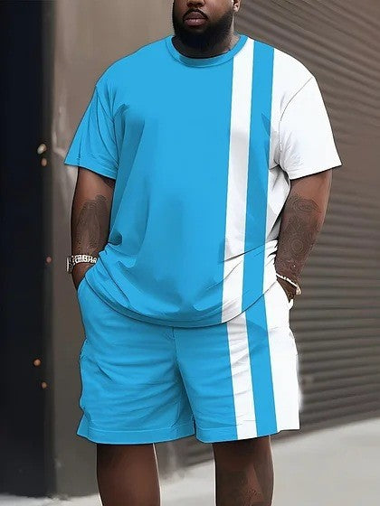 Men's casual leisure two-piece set with large smiley sunglasses print StylebySassy