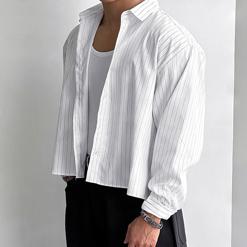 Men's striped cotton blend shirt with Kent collar and classic cuff StylebySassy