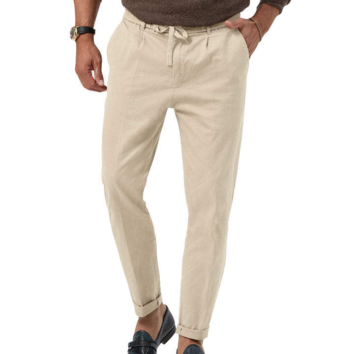 Men's lightweight linen pants with drawstring and slim fit StylebySassy