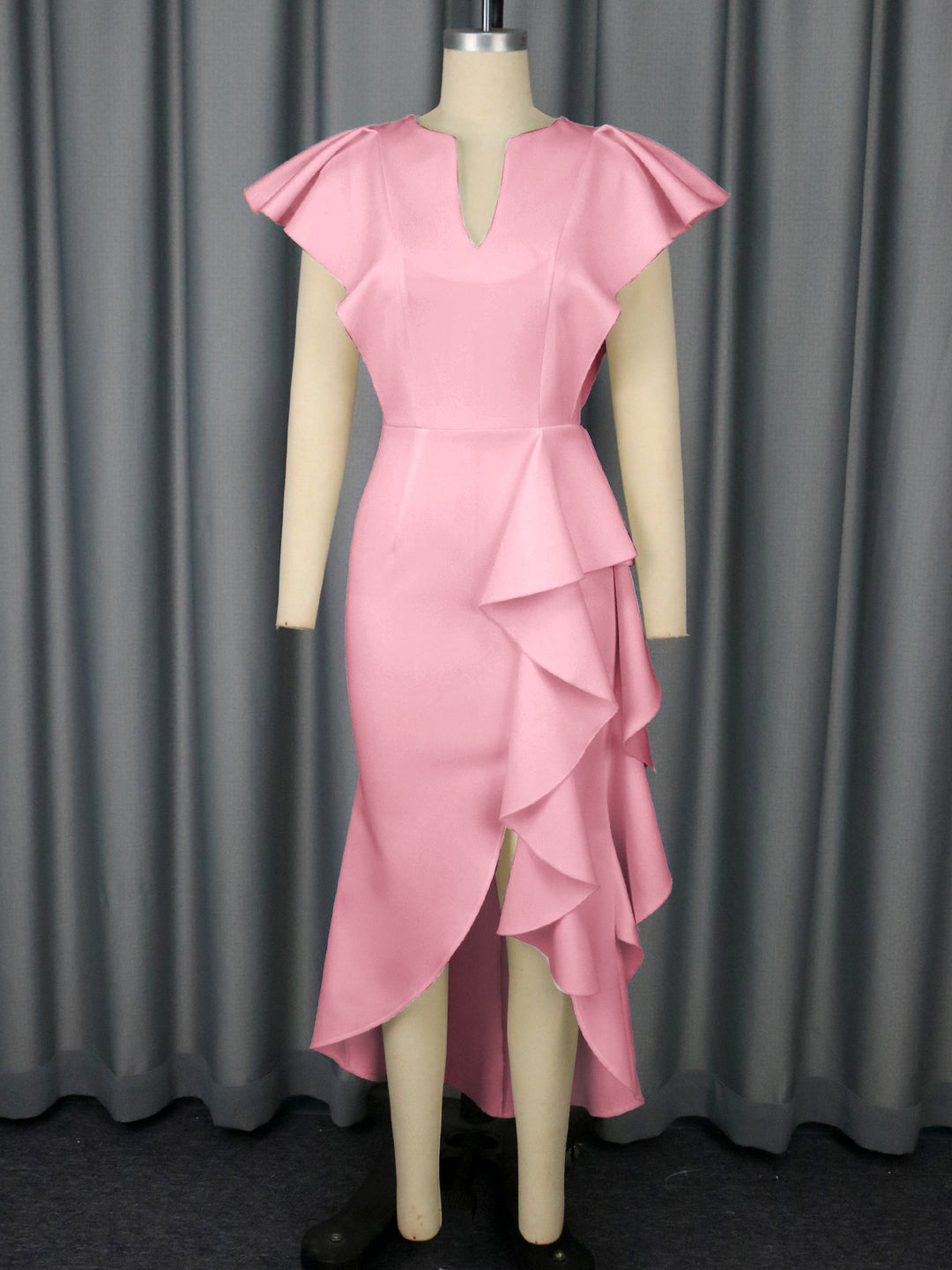 Women Elegant Wrap Dress with Voluminous Draping StylebySassy