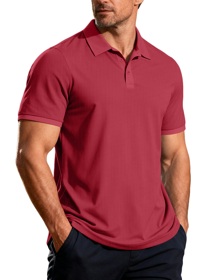 Men's structured pique short-sleeve polo shirt with shirt collar StylebySassy