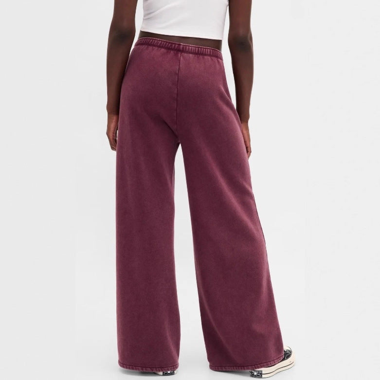 Women's two-piece terry loungewear set with zip hooded jacket and wide-cut jogging pants StylebySassy