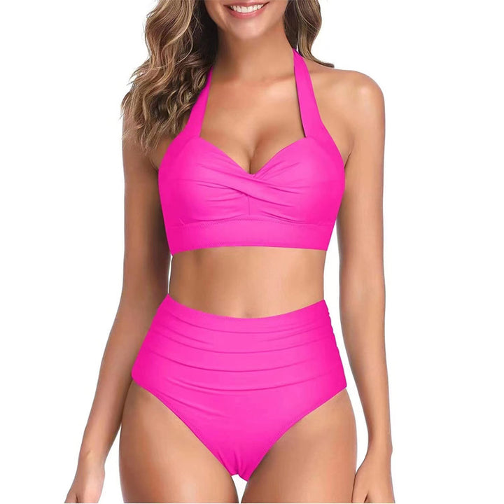 Women's High-Waisted Bikini Set with Elegant Top and Floral Design StylebySassy