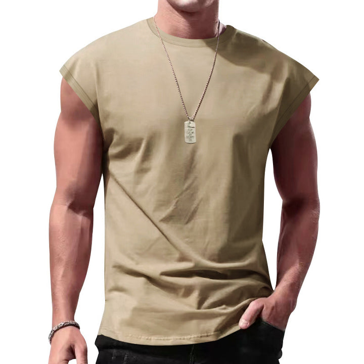 Men's loose sleeveless muscle shirt made of cotton jersey with drop shoulder StylebySassy