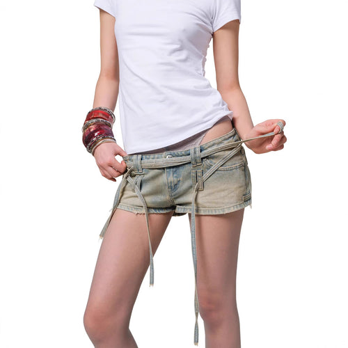 Women Stylish Denim Shorts with Adjustable Waistband StylebySassy