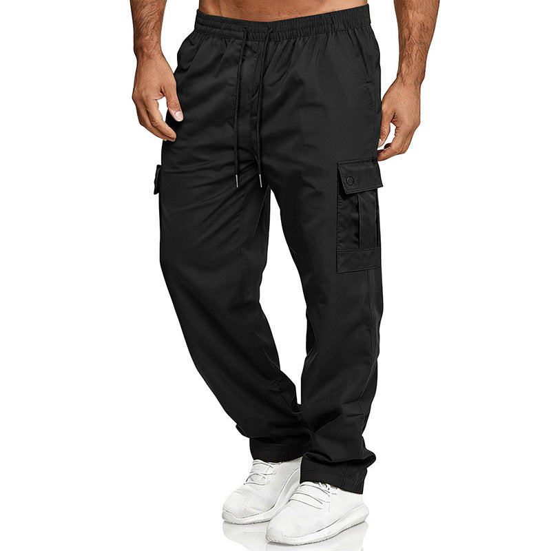 Men's loose cargo pants with elastic waistband and drawstring StylebySassy
