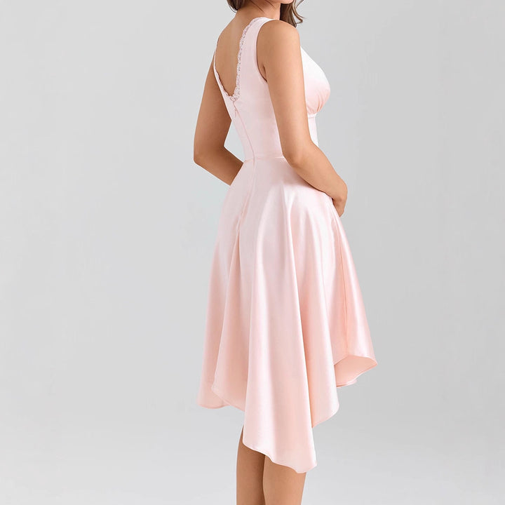 Ladies Elegant Wedding Dress with Ruffles and Asymmetric Hem StylebySassy