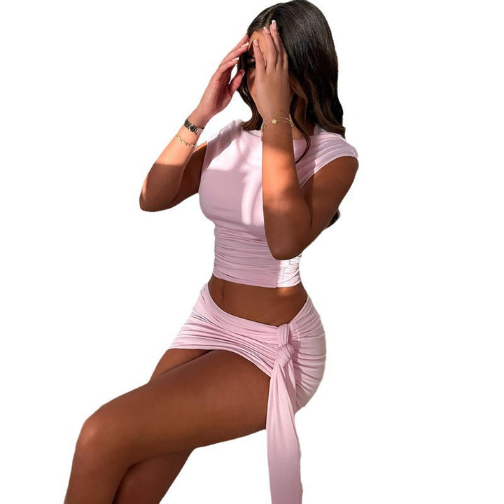 Ladies Wrap Top and Mini Skirt Set StylebySassy