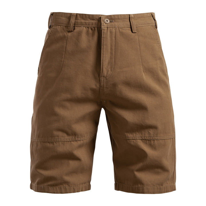 Men's robust cotton twill Bermuda shorts with reinforced knee inserts and relaxed fit StylebySassy