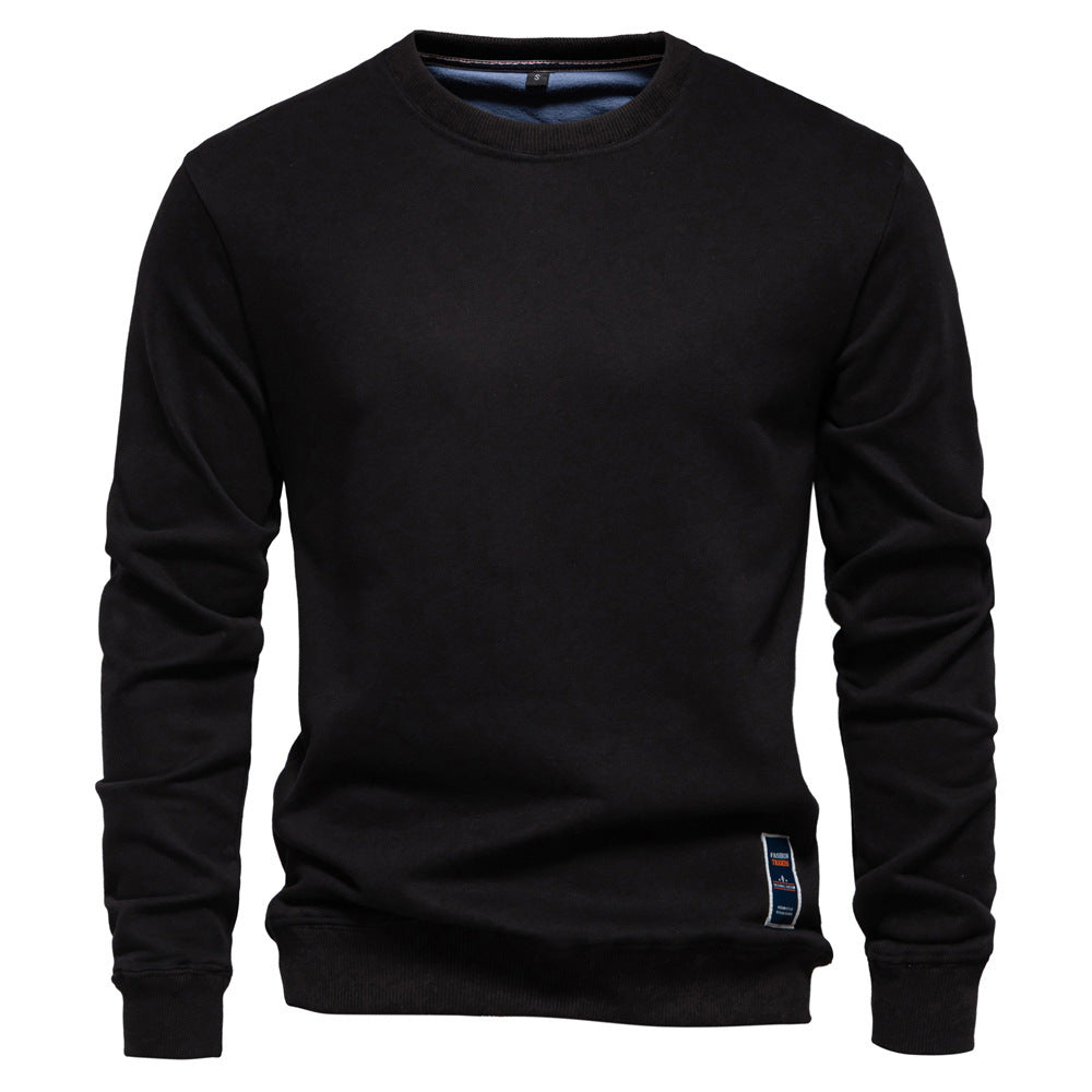 Men's classic crew neck sweatshirt made of heavy cotton blend with fleece inner side and ribbed cuffs StylebySassy