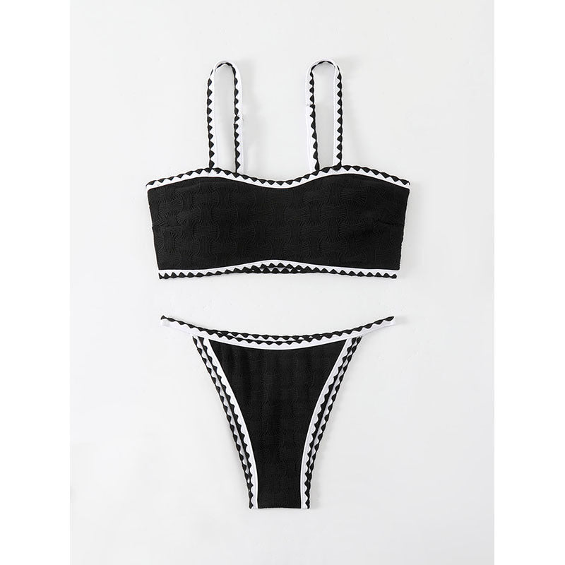 Women’s bikini with textured top and trendy contrast details StylebySassy