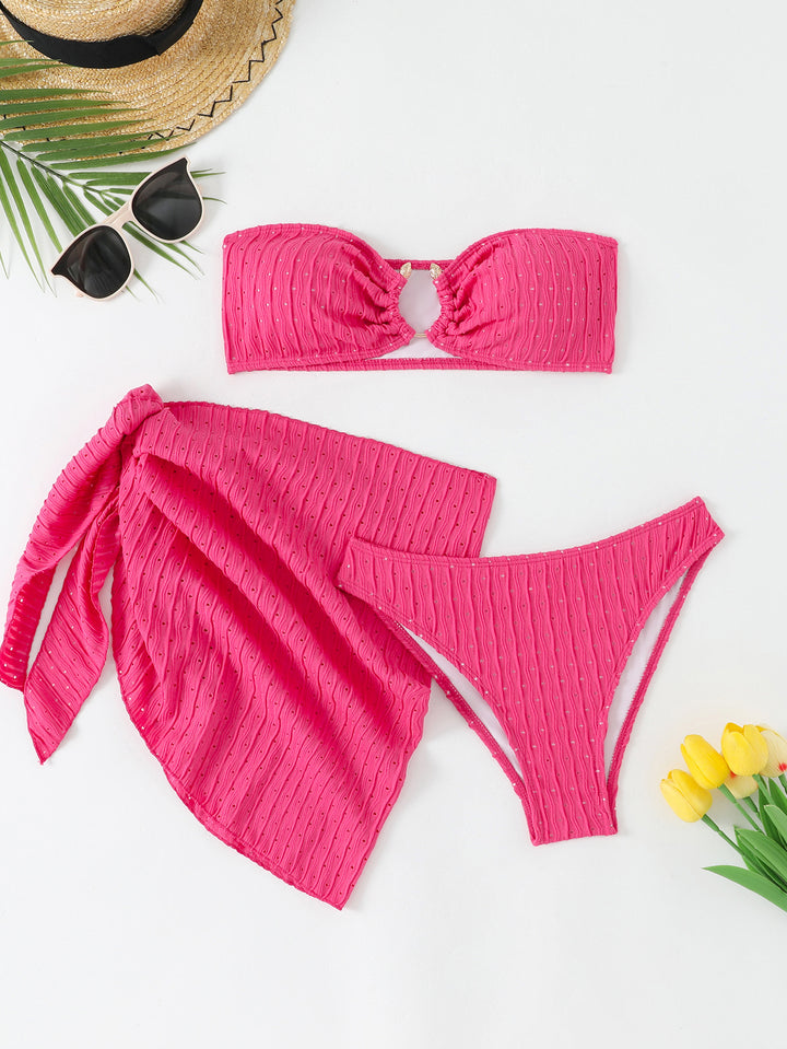 Women's Bandeau Bikini with Elegant Ruffle Structure StylebySassy
